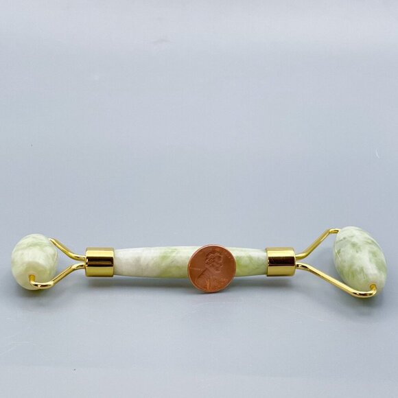 Jade Crystal Face Roller Facial Massager for Face, Eyes & Neck w Travel Pouch - Picture 6 of 8